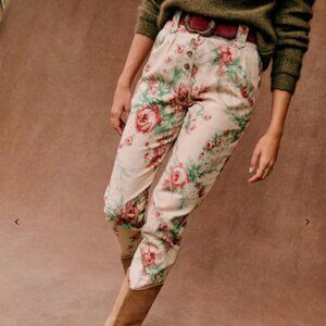 NWT Sezane Tonio Antique Flowers Trousers Pants Size 34 / US 2